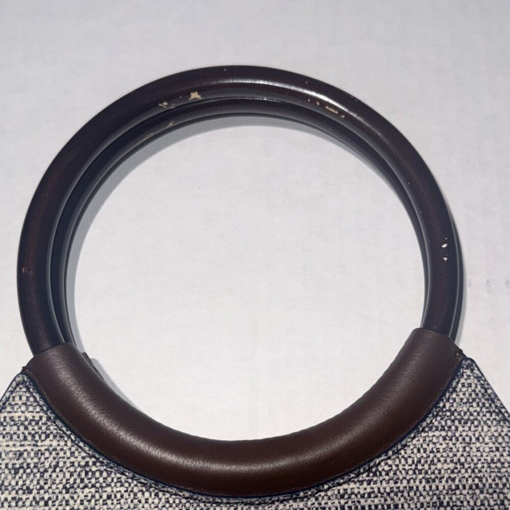 Michael Kors Brown Gray Top Handle Bag for Women Magnetic Closure Stitching - Picture 6 of 7